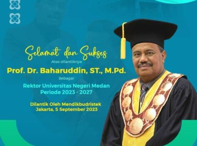 Prof. Dr. Baharuddin, ST., M.Pd Rektor Unimed Periode 2023-2027